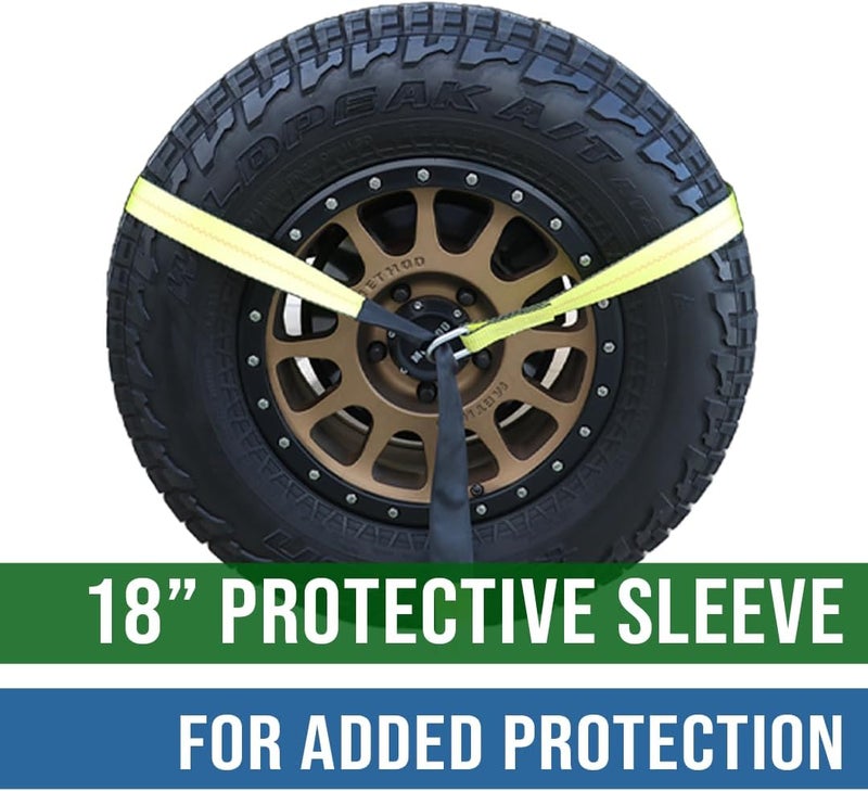 Boxer 2 Inch x 10Ft Lasso Tow Strap with D Ring & Protective Sleeve – 10,000lbs Capacity (4-Pack) - Image 3