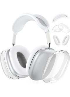 Silicone Case Cover For Airpods Max 2 2024 Headphones Ear Pad Case Cover Ear Cups Cover Headband Cover For Airpods Max Accessories Soft Silicone Skin Protector For Airpods Max 2 Clear White