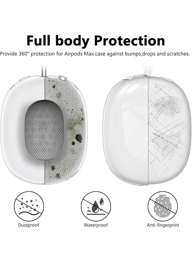 erorex - Silicone Case Cover For Airpods Max 2 2024 Headphones Ear Pad Case Cover Ear Cups Cover Headband Cover For Airpods Max Accessories Soft Silicone Skin Protector For Airpods Max 2 Clear White - Image 1