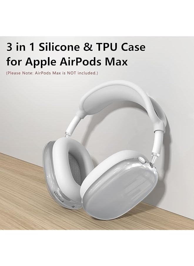 erorex - Silicone Case Cover For Airpods Max 2 2024 Headphones Ear Pad Case Cover Ear Cups Cover Headband Cover For Airpods Max Accessories Soft Silicone Skin Protector For Airpods Max 2 Clear White - Image 1