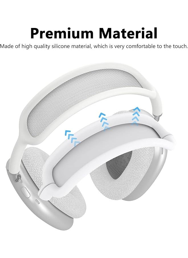 erorex - Silicone Case Cover For Airpods Max 2 2024 Headphones Ear Pad Case Cover Ear Cups Cover Headband Cover For Airpods Max Accessories Soft Silicone Skin Protector For Airpods Max 2 Clear White - Image 1