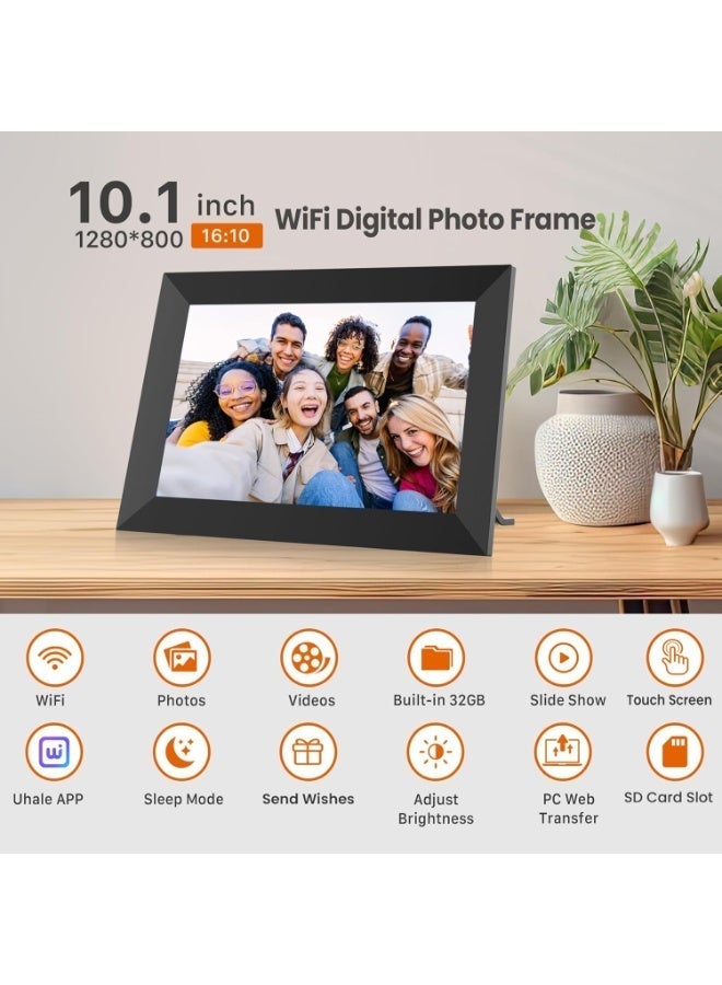 إطار صور رقمي من فانجور، إطار صور ذكي بشاشة لمس IPS HD مقاس 10.1 بوصة ودقة 1280×800 مع ذاكرة 32 جيجابايت، إطار صور إلكتروني ذكي مع تدوير تلقائي ومشاركة الصور والفيديو فوراً عبر تطبيق أوهالي من أي مكان - Image 5