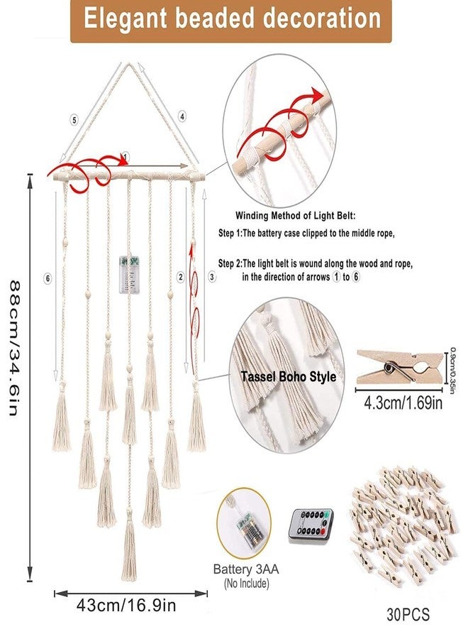 Homecor Gifts for Teenage Girls, Hanging Photo Display & Moon Dream Catchers, Christmas Teen Girls Gifts Ideas Ages 10 11 12 13 14 Years Old, Macrame Wall Decor Boho Bedroom Dorm Aesthetic Room Decor - Image 4