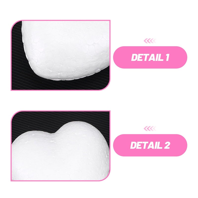 EXCEART 20-Pack White Polystyrene Foam Hearts â€“ Heart-Shaped Craft Foam for Christmas, Wedding, Valentineâ€™s Day Decor & Ornaments - Image 3