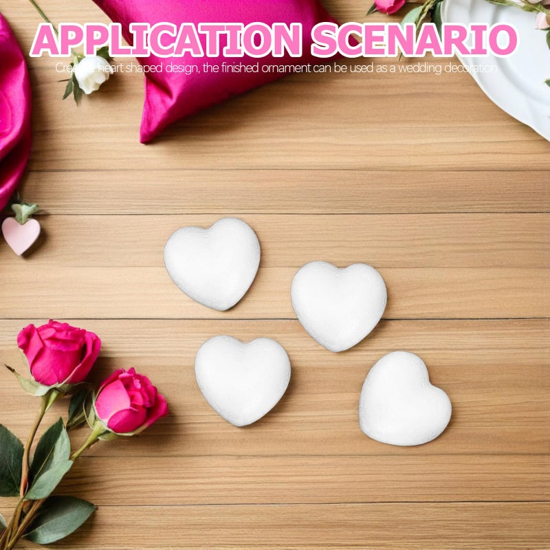 EXCEART 20-Pack White Polystyrene Foam Hearts â€“ Heart-Shaped Craft Foam for Christmas, Wedding, Valentineâ€™s Day Decor & Ornaments - Image 4