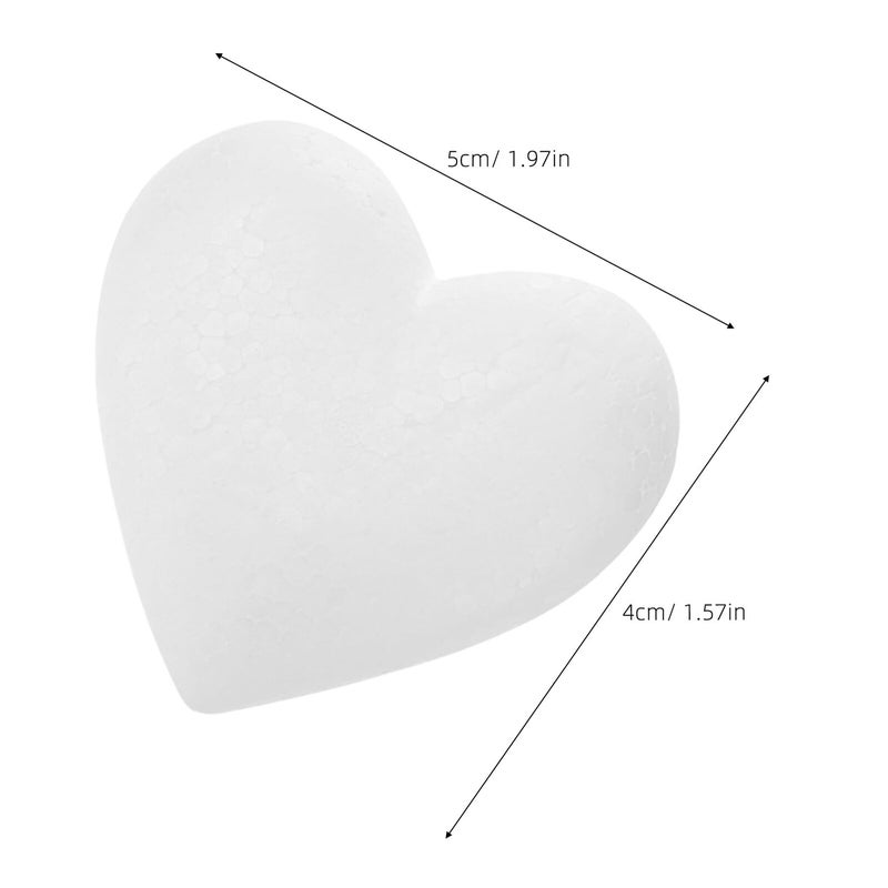 EXCEART 20-Pack White Polystyrene Foam Hearts â€“ Heart-Shaped Craft Foam for Christmas, Wedding, Valentineâ€™s Day Decor & Ornaments - Image 2
