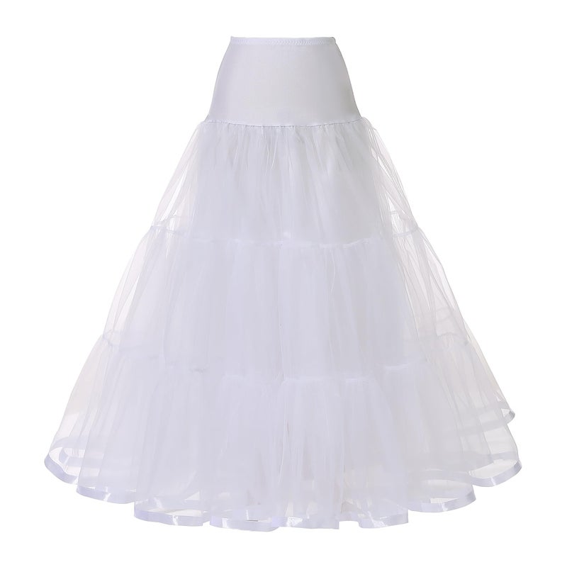 Kumeng Women's Ankle Length Petticoats Long Plus Size Wedding Slips Crinoline Underskirt for Prom Evening Wedding Dress - Image 1
