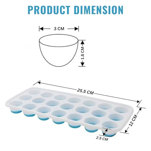 Solitude 4 Pcs Silicone Round Pop Up Ice Cube Mold Trays with 84 Cavities and Lid for Freezer with Easy Release Flexible Silicone Bottom, Stackable Whiskey Bar Ice Cube Moulds (Multicolor, Pack of 4) - Image 2