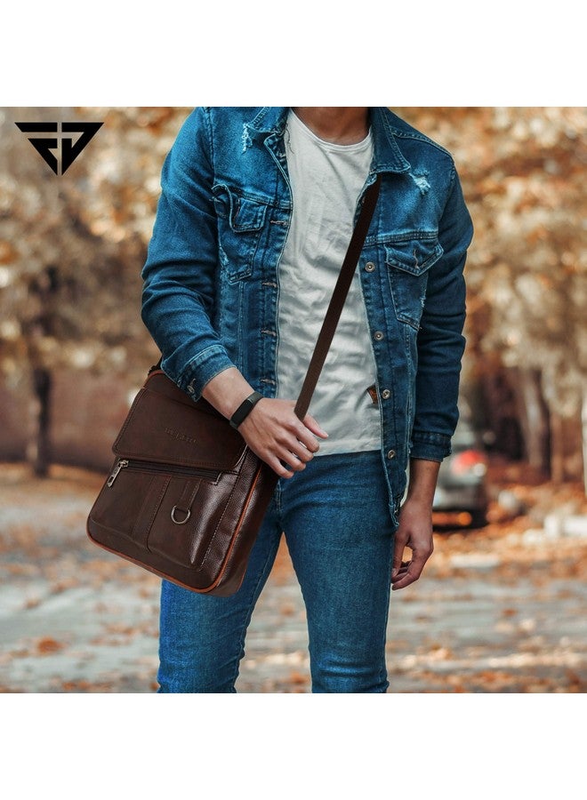 FUR JADEN Sling Cross Body Travel Office Business Messenger one Side Shoulder Bag Unisex (Brown) - Image 3