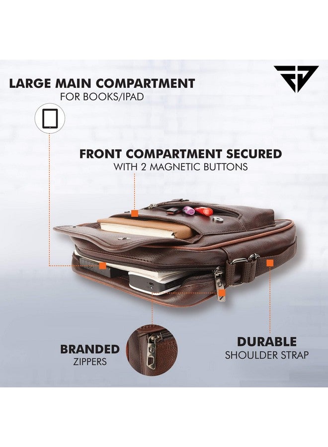 FUR JADEN Sling Cross Body Travel Office Business Messenger one Side Shoulder Bag Unisex (Brown) - Image 5