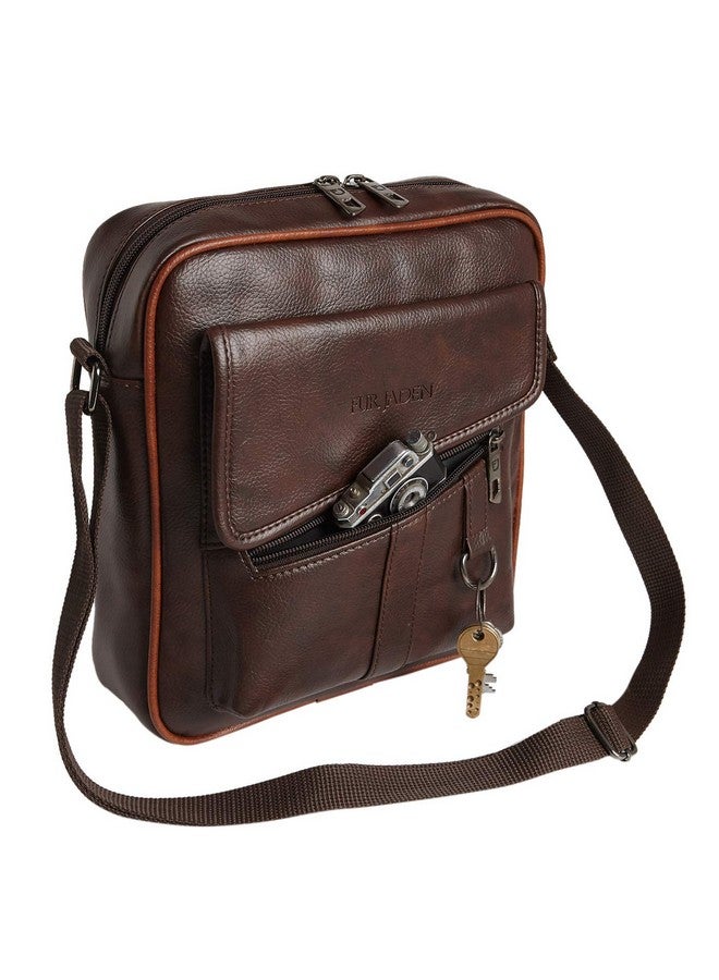 FUR JADEN Sling Cross Body Travel Office Business Messenger one Side Shoulder Bag Unisex (Brown) - Image 1