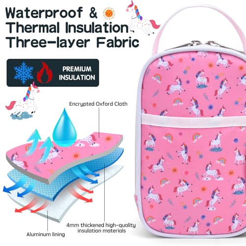 Yelocota Small Insulated Lunch Bag- Snack Bag- Mini Cooler Bag with Handle for Travel,Work,School(Storage Space below 20oz)- Also Suitable for Pairing with Food Jar - Image 5