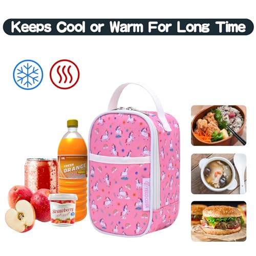 Yelocota Small Insulated Lunch Bag- Snack Bag- Mini Cooler Bag with Handle for Travel,Work,School(Storage Space below 20oz)- Also Suitable for Pairing with Food Jar - Image 4