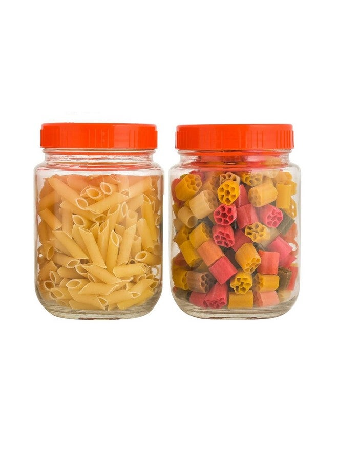 Cloudmart Piramal Glass Jar 1.5litter Round pickle Jars for kitchen home storage Transparent airtight Glass Containers for Kitchen Pantry, Flour, Cereal, Masala, Dry Fruits|Red Cap(1500ml, Set of 4)  - Image 3