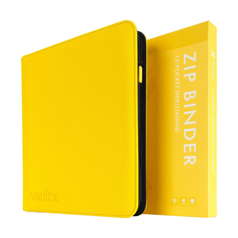 Vault X 12 Pocket Trading Card Zip Binder, 480 Cards, Premium Exo-Tec Album Material, 20 Side-Loading Pages, Folder, Sports, TCG (Yellow) - Image 1