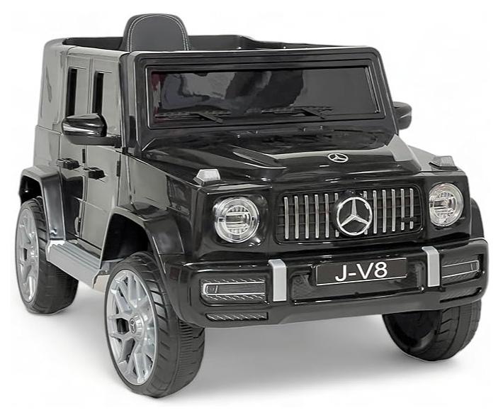 البدر سيارة مرسيدس لعبة للأطفال على طراز جي كلاس اي ام جي  مع جهاز تحكم عن بعد ومحركين كهربائيين وبطارية 12 فولت مع أبواب قابلة للفتح من البدر، لون أسود تناسب الأطفال أعمار من 2 - 8 سنوات من البدر - Image 1