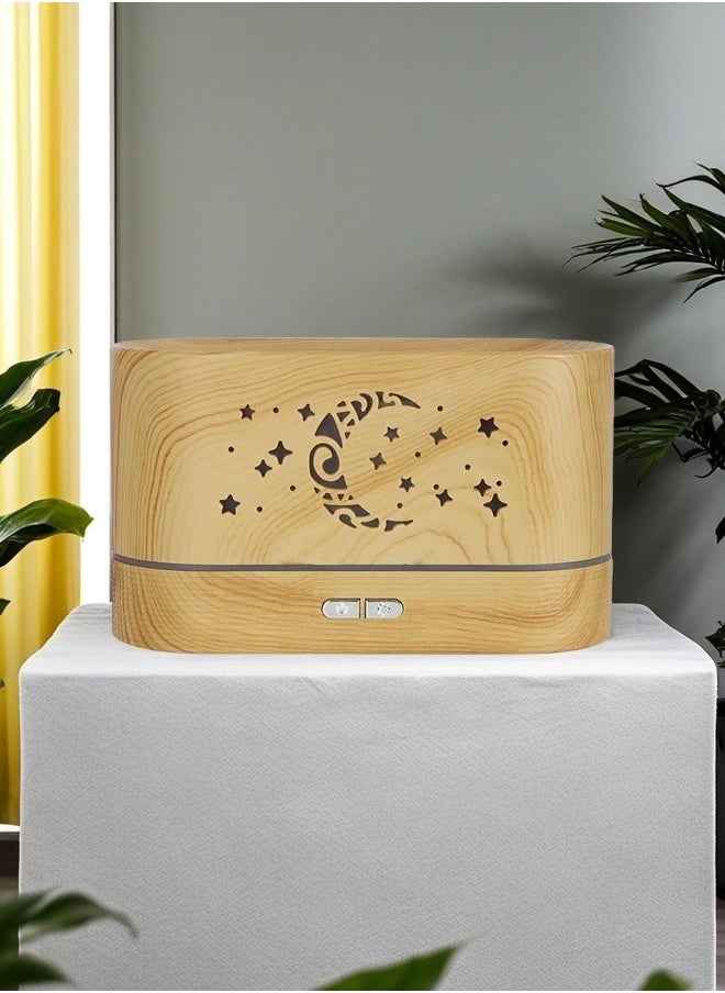Beautiful Creative And Efficient Elliptical Cylindrical Plastic Humidifier, USB Charging Interface, Light Wood Color  - Image 2