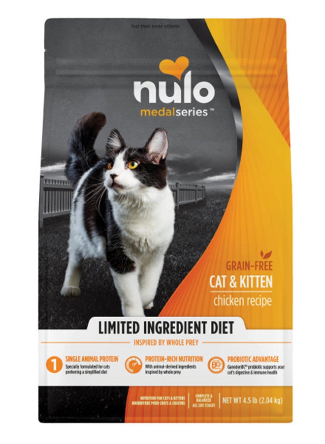 Nulo MedalSeries High-Protein Limited Ingredient Cat & Kitten Chicken Recipe with Patented BC30 Probiotics Dry Cat Food 2kg