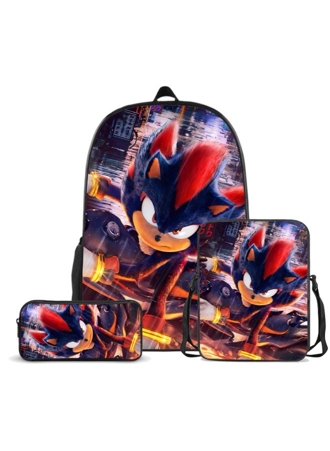 سونيك جديد سونيك على ظهره مقلمة حقيبة ثلاثة قطعة دعوى الرجال والنساء الترفيه الرياضة السفر على ظهره طالب المدرسة على ظهره - Image 1