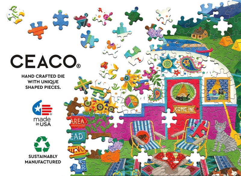 Ceaco - Happy Camper - Lake Camper - Oversized 300 Piece Jigsaw Puzzle - Image 4