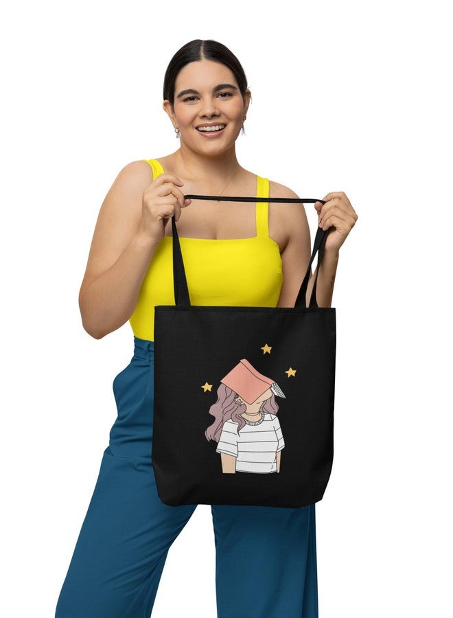 PrimeBox Women's Tote Bag, Casual Shoulder Handbag Printed Collage Tote bag School fashionable bag Black (Black-Bag-Girls-Power-Print) - Image 3