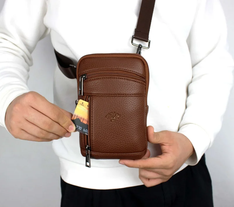 ديرسي كلوب Men's Brown Shoulder Strap Men's Shoulder Bag