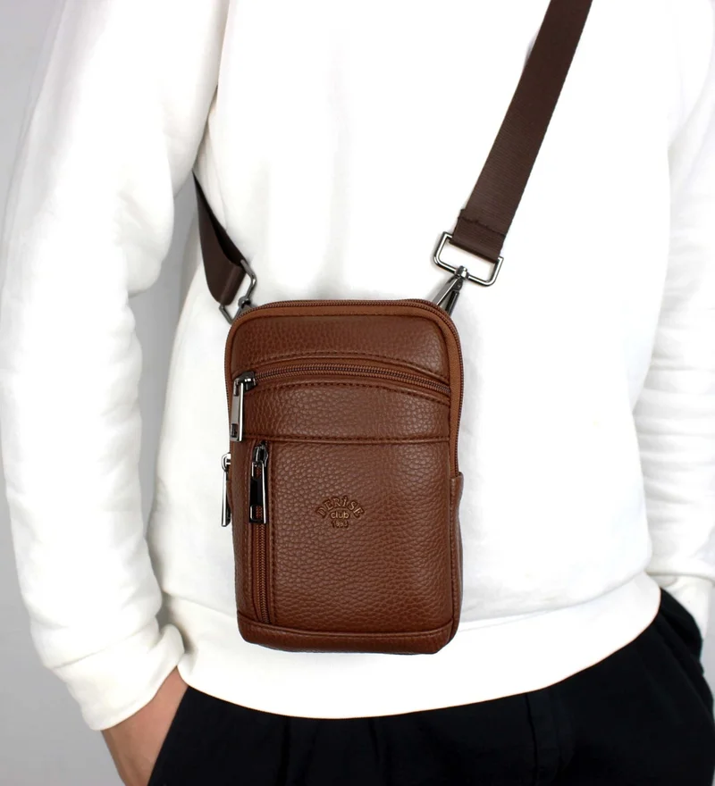 ديرسي كلوب Men's Brown Shoulder Strap Men's Shoulder Bag