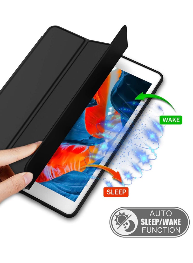 Techie حافظة تابلت ابل سمارت فوليو فليب بغطاء كامل مع حامل قلم ووظيفة الاستيقاظ/السكون التلقائي لجهاز ابل ايباد 10.2 (2021،2020،2019 10.2 انش) - اسود - Image 3