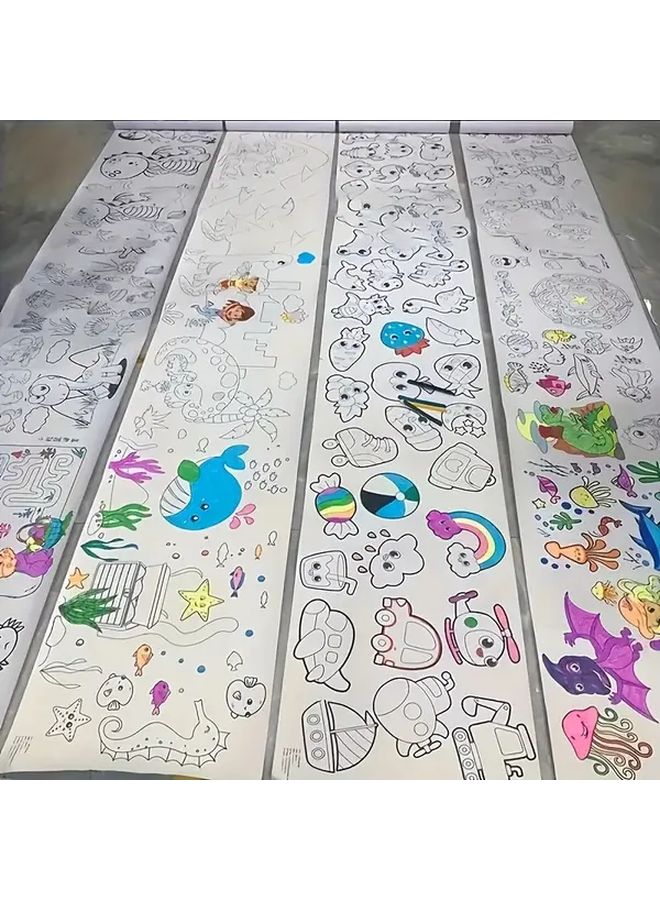 Long Drawing Paper Roll 236 Inch Cuttable Coloring Painting for 4 Seasons - Image 1