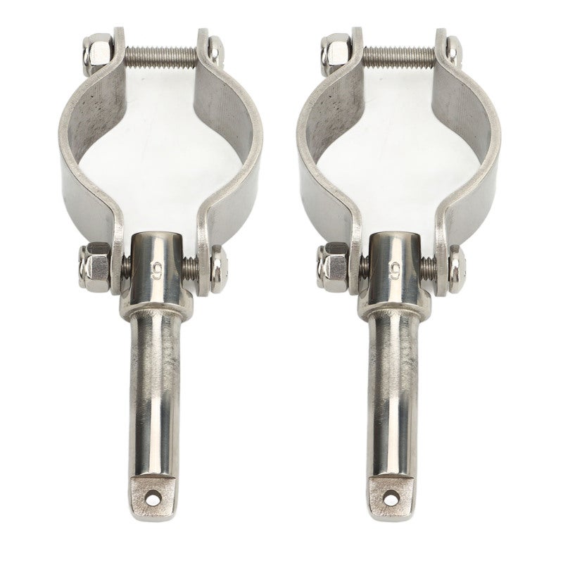 Clamp On Oarlock 304 Stainless Steel Boat Oarlock Socket - Polished Finish Heavy Duty Oarlock - Easy Installation Marine Rowlock for Kayaks Canoes Dinghies - Image 1