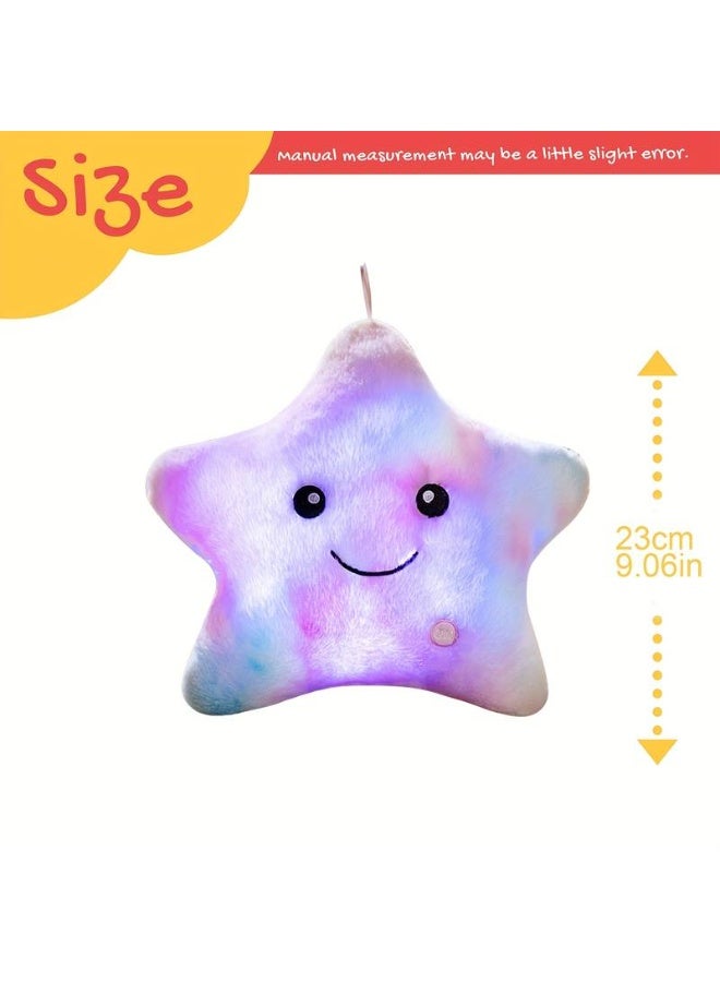 Purple Glow in the Dark Star Plush Toy, Adorable Soft Star Shaped Stuffed Animal, Woven Polyester, Magical Nightlight, with Ideal Gift for Star Lovers and Cozy Spaces - Image 5