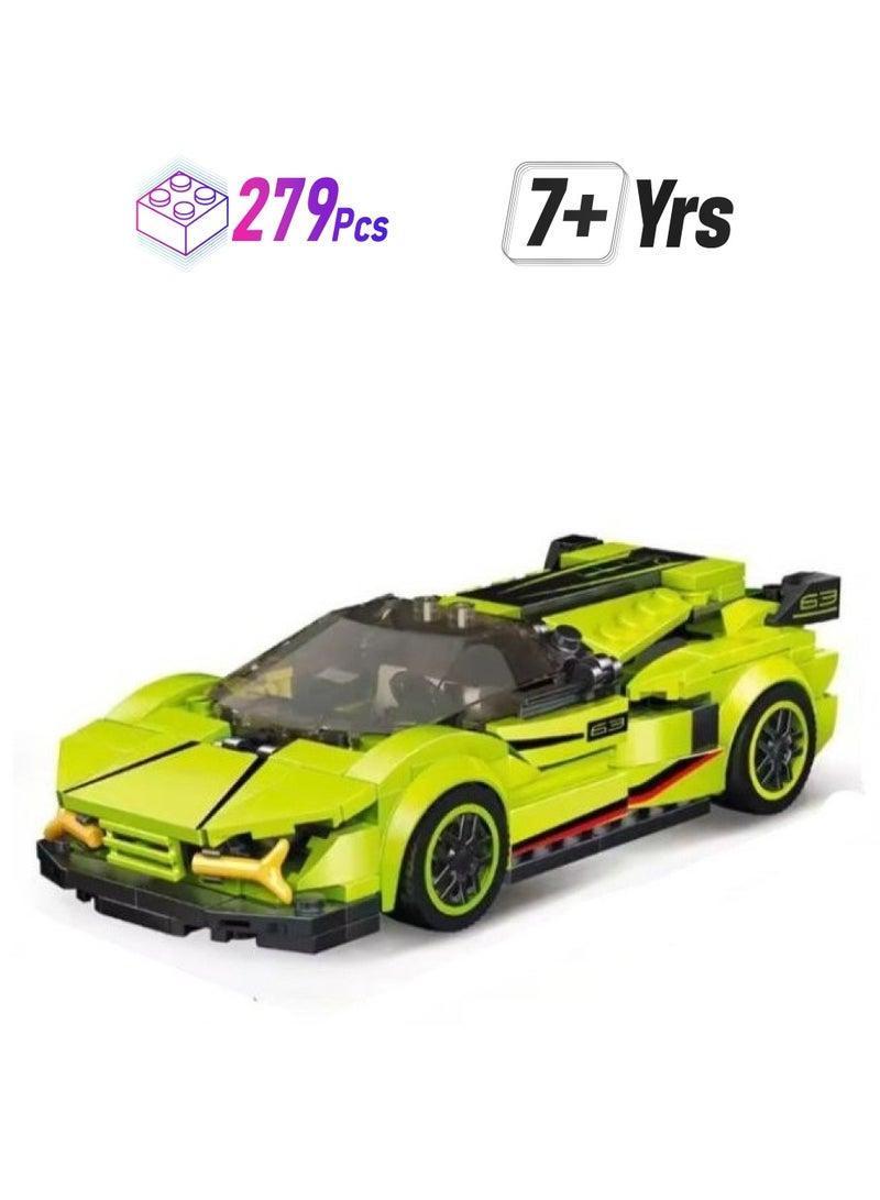 مجموعة مكعبات بناء السيارة الرياضية، مجموعة نموذج سيارة RC للأطفال من سن 7 إلى 14 عامًا، قابلة للتجميع للبالغين، مجموعة مكونة من 279 قطعة - Image 1