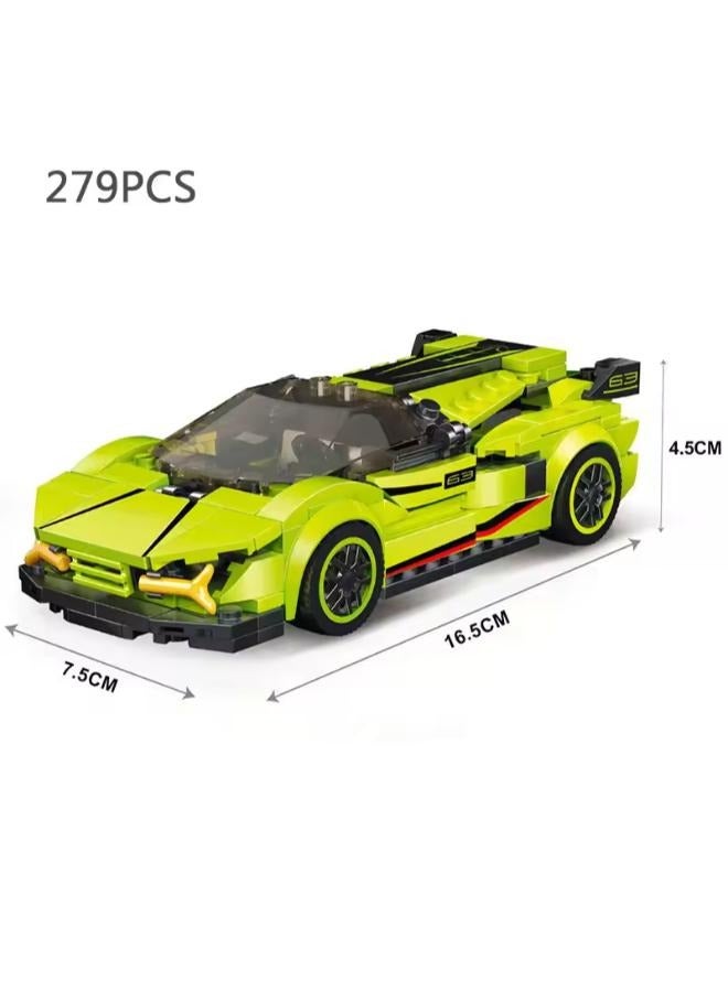 مجموعة مكعبات بناء السيارة الرياضية، مجموعة نموذج سيارة RC للأطفال من سن 7 إلى 14 عامًا، قابلة للتجميع للبالغين، مجموعة مكونة من 279 قطعة - Image 3