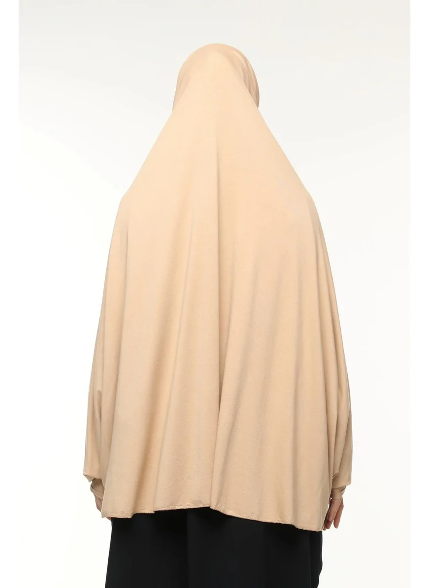 التوبة Practical Hijab Hijab with Sleeves Soufflé Sheet Top and Veil - Prayer Cover with Nikap