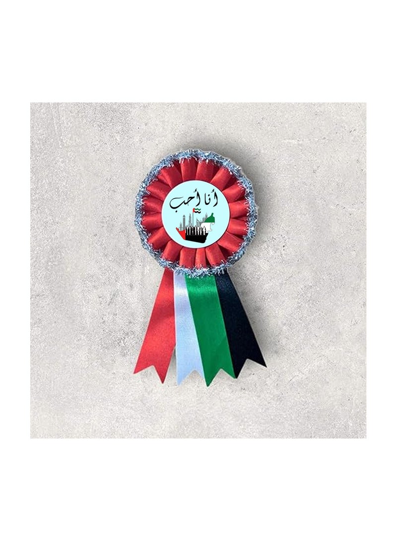 Pack of 2 UAE National Day Scarf and Rosette Combo for Kids - Perfect for National Day Parades, Festivals, and Events - Comfortable Fabric for All-Day Wear - Image 3
