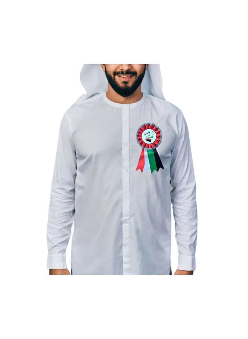 Pack of 2 UAE National Day Scarf and Rosette Combo for Kids - Perfect for National Day Parades, Festivals, and Events - Comfortable Fabric for All-Day Wear - Image 5