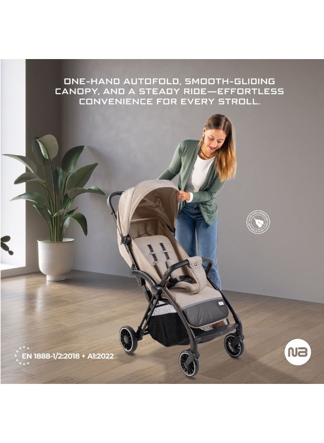 نيوبريز عربة أطفال ثيتا قابلة للطي وخفيفة الوزن للسفر، عربة أطفال ذاتية الوقوف، مظلة مقاومة للماء بعامل حماية من الشمس +، من - سنوات، تتحمل  كجم، ضمان  سنوات - Image 4