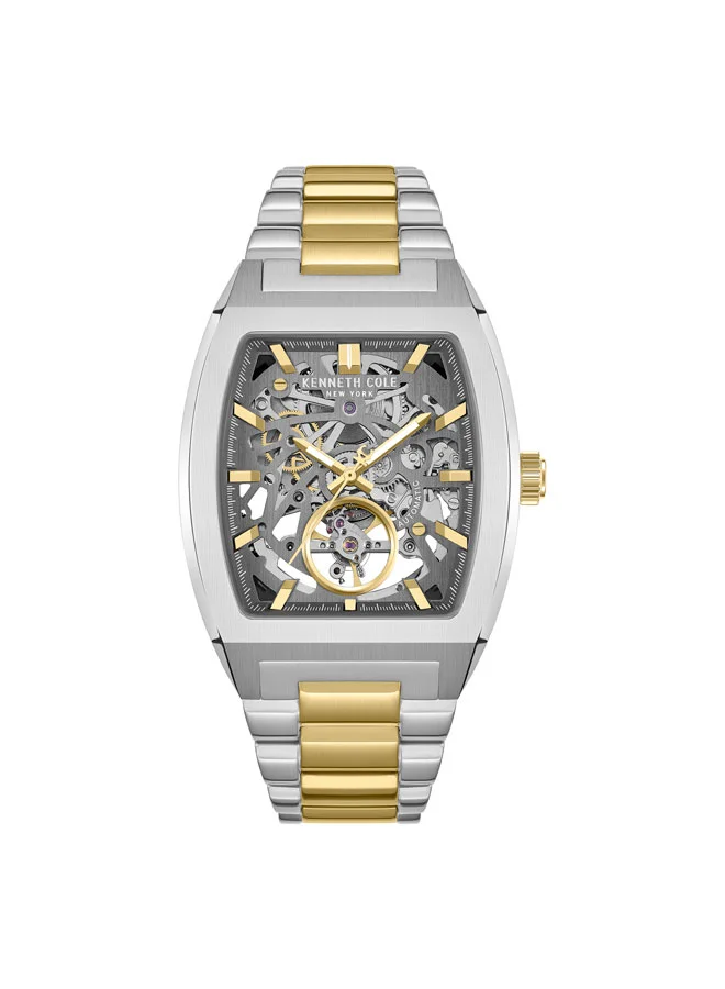 كينيث كول نيو يورك Gun Dial Stainless Steel Bracelet Multifunction Watch for Men, 40mm