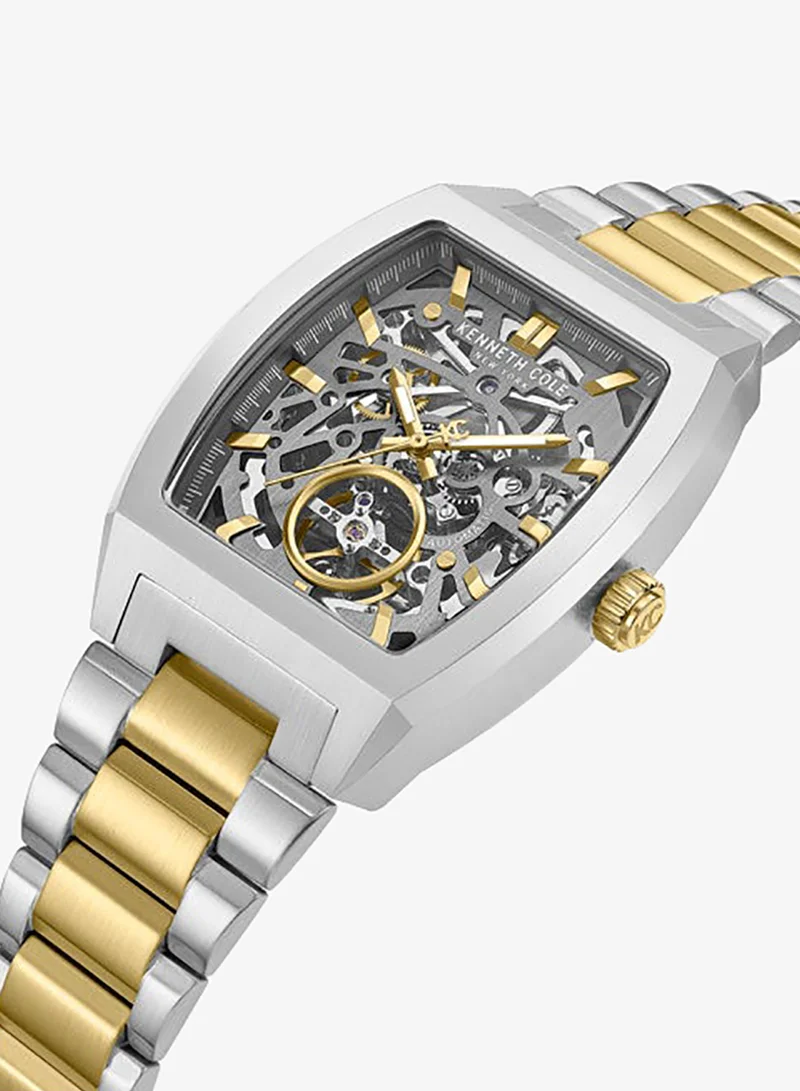 كينيث كول نيو يورك Gun Dial Stainless Steel Bracelet Multifunction Watch for Men, 40mm