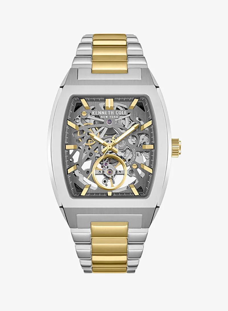 كينيث كول نيو يورك Gun Dial Stainless Steel Bracelet Multifunction Watch for Men, 40mm