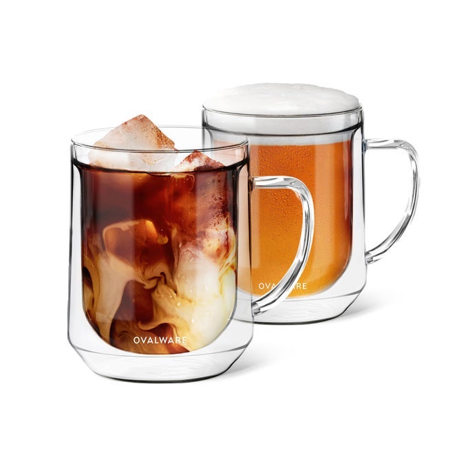 500ML DOUBLE WALL GLASS COFFEE MUGS SINGLE LIP MUGS MADE OF DURABLE BOROSILICATE GLASS INSULATED COFFEE MUG WITH HANDLE FOR HOT AND COLD DRINKS CLEAR