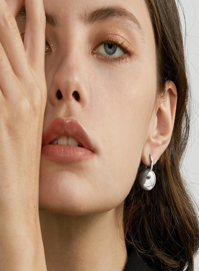 KesaPlan Gold Ball Dangle Earrings for Women Sterling Silver Ball Drop Earrings Hypoallergenic Round Ball Hoop Earring Leverback Lightweight Earrings Fashion Jewelry - Image 4