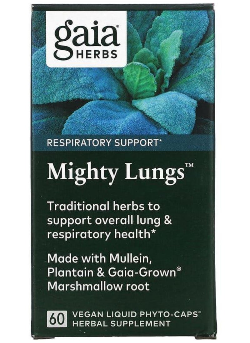 Gaia Herbs - Mighty Lungs, Respiratory Support* 60 Vegan Liquid Phyto-Caps - Image 1