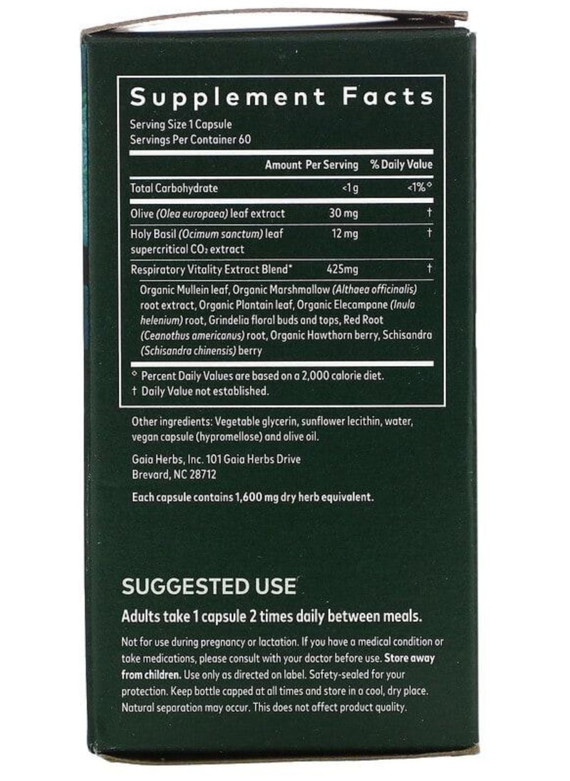 Gaia Herbs - Mighty Lungs, Respiratory Support* 60 Vegan Liquid Phyto-Caps - Image 1