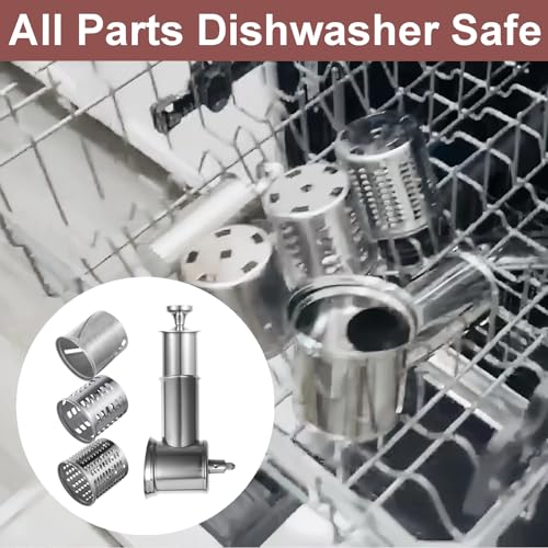 RAFBAR Stainless Steel Slicer Shredder Attachment for KitchenAid Stand Mixer, Large Salad Machine with Vegetable Slicer Cheese Grater Attachments for Kitchen Aid, Dishwasher Safe by Rafbar - Image 3