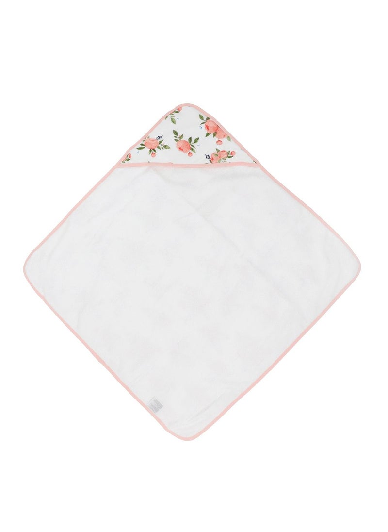 little unicorn Cotton Muslin Hooded Infant Towel Watercolor Roses  - Image 2