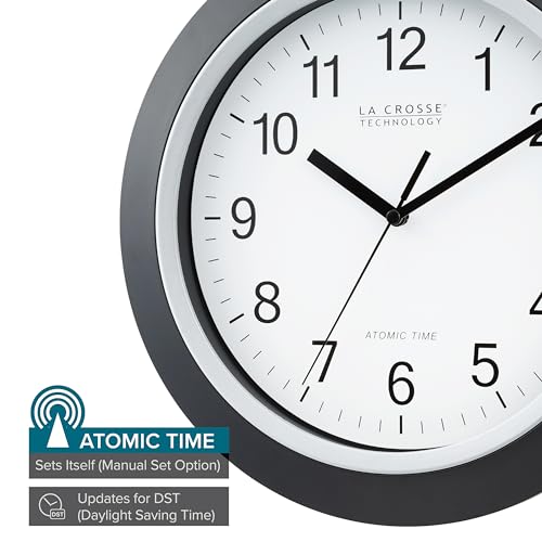 La Crosse Technology WT-3129B 12 Inch Atomic Analog Wall Clock, Pack of 1, Black - Image 2