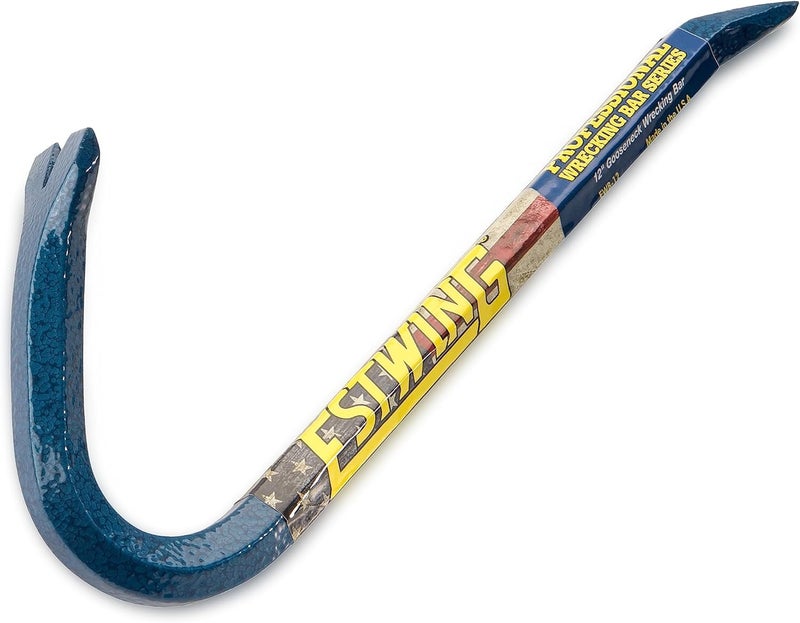 Estwing Gooseneck Wrecking Bar - 1/2" x 12" Pry Bar with Angled Chisel End & Forged Steel Construction - EWB-12 - Image 2