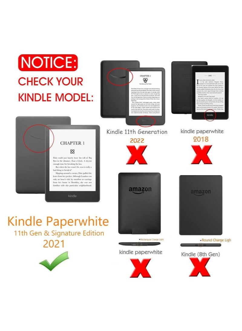غطاء EcoSystem Slimshell لجهاز Kindle Paperwhite الجديد بالكامل (الجيل الحادي عشر - 2021، 6.8 بوصة) أو Kindle Paperwhite Signature Edition، غطاء ذكي مع وضع السكون/التنشيط التلقائي، (ColorFull Tree)