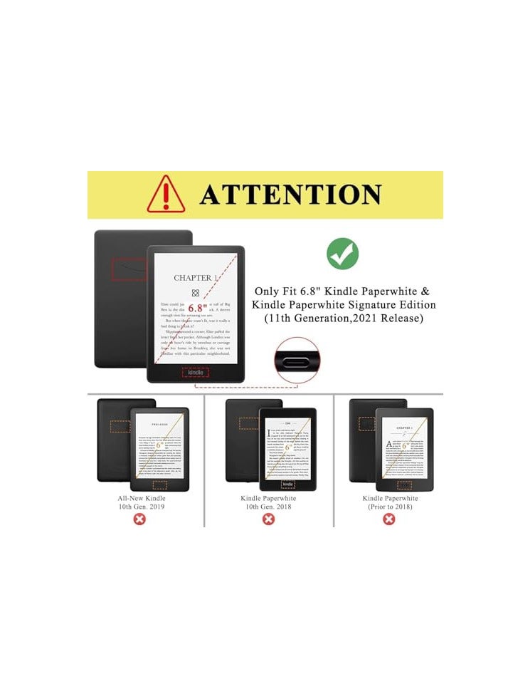 غطاء EcoSystem Slimshell لجهاز Kindle Paperwhite الجديد بالكامل (الجيل الحادي عشر - 2021، 6.8 بوصة) أو Kindle Paperwhite Signature Edition، غطاء ذكي مع وضع السكون/التنشيط التلقائي، (ColorFull Tree)